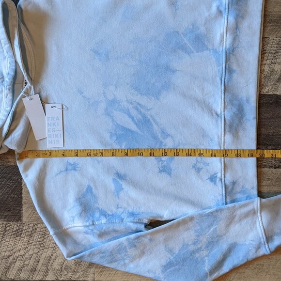 Frankies Bikinis Burl Sweatshirt Cotton Fleece Hoodie Blue Tie Dye - Picture 5 of 7
